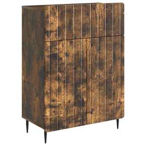 vidaXL Bufet cu sertar Stejar fumuriu 66 x 34, 5 x 92 cm Lemn prelucrat imagine