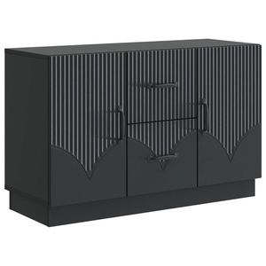 vidaXL Bufet cu sertar Negru 89 x 34, 5 x 57 cm Lemn prelucrat imagine