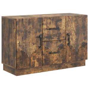 vidaXL Bufet cu sertar Stejar fumuriu 89 x 34, 5 x 57 cm Lemn prelucrat imagine