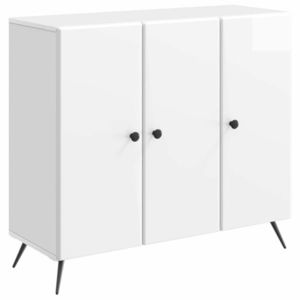 vidaXL Bufet Alb foarte lucios 89 x 34, 5 x 80 cm Lemn prelucrat imagine
