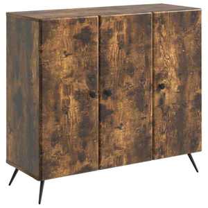vidaXL Bufet Stejar fumuriu 89 x 34, 5 x 80 cm Lemn prelucrat imagine