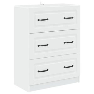 vidaXL Dulap cu sertare Alb 66 x 34, 5 x 87 cm Lemn prelucrat imagine