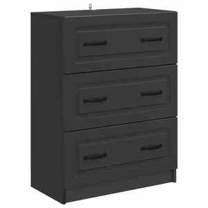 vidaXL Dulap cu sertare Negru 66 x 34, 5 x 87 cm Lemn prelucrat imagine