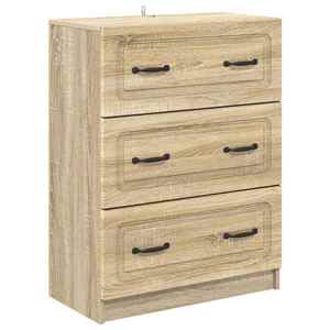 vidaXL Dulap cu sertare Stejar Sonoma 66 x 34, 5 x 87 cm Lemn prelucrat imagine