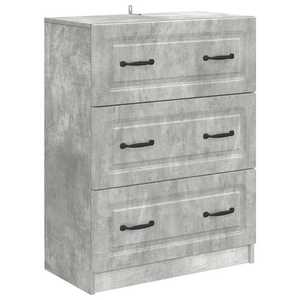 vidaXL Dulap cu sertare Gri Beton 66 x 34, 5 x 87 cm Lemn prelucrat imagine