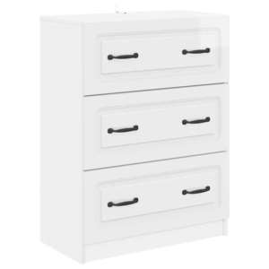 vidaXL Dulap cu sertare Alb foarte lucios 66 x 34, 5 x 87 cm imagine