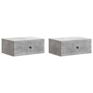 vidaXL Dulap de noapte cu sertar 2 pcs Gri Beton 49 x 34, 5 x 20 cm imagine