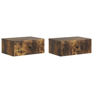 vidaXL Dulap de noapte 2 pcs Stejar fumuriu 49 x 34, 5 x 20 cm imagine