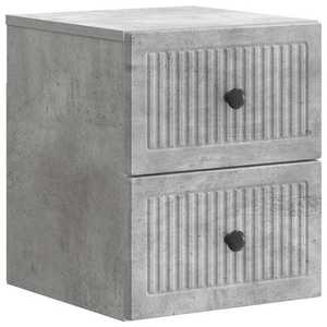 vidaXL Dulap de noapte suspendat cu sertar Gri Beton 33 x 34, 5 x 40 cm imagine