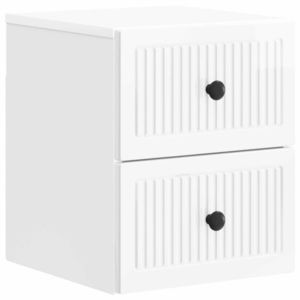 vidaXL Dulap de noapte suspendat Alb foarte lucios 33 x 34, 5 x 40 cm imagine