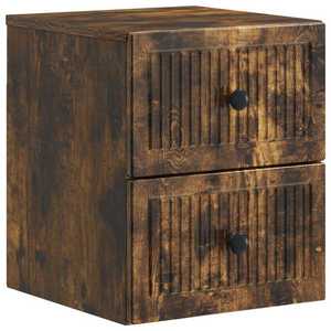 vidaXL Dulap de noapte suspendat Stejar fumuriu 33 x 34, 5 x 40 cm imagine