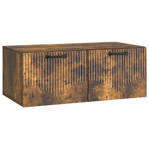 vidaXL Oglindă TV montată pe perete Stejar fumuriu 78, 5 x 41 x 30 cm imagine
