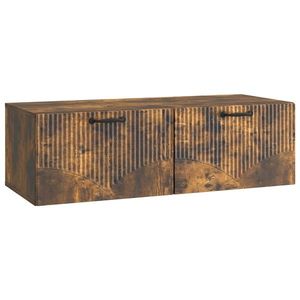 vidaXL Oglindă TV montată pe perete Stejar fumuriu 98 x 41 x 30 cm imagine