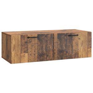 vidaXL Oglindă TV montată pe perete Lemn vechi 98 x 41 x 30 cm imagine