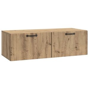 vidaXL Oglindă TV montată pe perete Stejar Artizanal 98 x 41 x 30 cm imagine