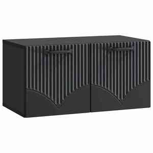 vidaXL Oglindă TV montată pe perete Pe perete Negru 59, 5 x 31 x 30 cm imagine