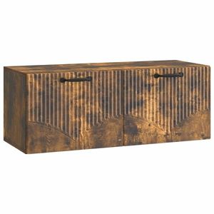vidaXL Oglindă TV montată pe perete Stejar fumuriu 78, 5 x 31 x 30 cm imagine