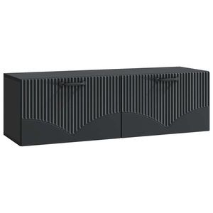 vidaXL Oglindă TV montată pe perete Pe perete Negru 98 x 31 x 30 cm imagine