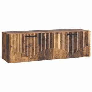 vidaXL Oglindă TV montată pe perete Lemn vechi 98 x 31 x 30 cm imagine