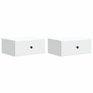 vidaXL Dulap de noapte suspendat cu sertar 2 pcs Alb 49 x 34, 5 x 20 cm imagine