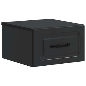 vidaXL Dulap de noapte suspendat cu sertar Negru 34, 5 x 33 x 20 cm imagine