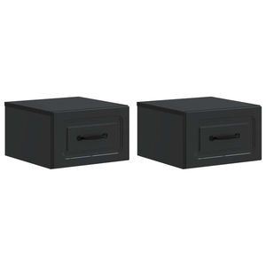 vidaXL Dulap de noapte suspendat 2 pcs Negru 34, 5 x 33 x 20 cm imagine
