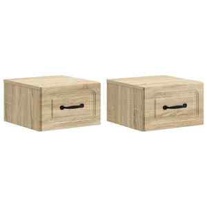 vidaXL Dulap de noapte suspendat 2 pcs Stejar Sonoma 34, 5 x 33 x 20 cm imagine
