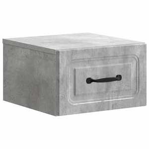 vidaXL Dulap de noapte suspendat cu sertar Gri Beton 34, 5 x 33 x 20 cm imagine