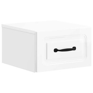 vidaXL Dulap de noapte suspendat Alb foarte lucios 34, 5 x 33 x 20 cm imagine