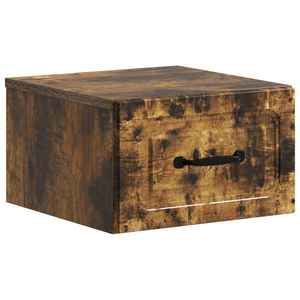 vidaXL Dulap de noapte suspendat Stejar fumuriu 34, 5 x 33 x 20 cm imagine