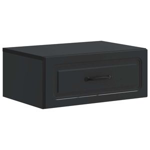 vidaXL Dulap de noapte suspendat cu sertar Negru 49 x 34, 5 x 20 cm imagine