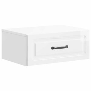 vidaXL Dulap de noapte suspendat Alb foarte lucios 49 x 34, 5 x 20 cm imagine