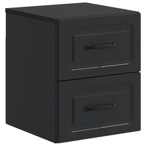 vidaXL Dulap de noapte suspendat cu sertar Negru 34, 5 x 33 x 40 cm imagine