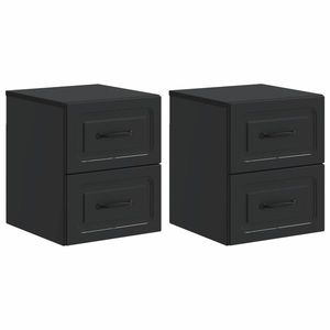 vidaXL Dulap de noapte suspendat 2 pcs Negru 34, 5 x 33 x 40 cm imagine