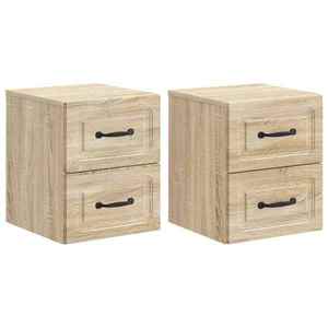 vidaXL Dulap de noapte suspendat 2 pcs Stejar Sonoma 34, 5 x 33 x 40 cm imagine