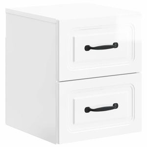 vidaXL Dulap de noapte suspendat Alb foarte lucios 34, 5 x 33 x 40 cm imagine