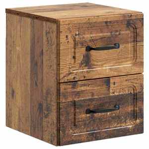 vidaXL Dulap de noapte suspendat Lemn vechi 34, 5 x 33 x 40 cm imagine