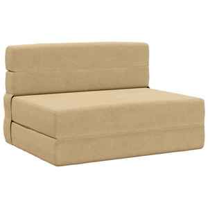vidaXL Canapea Pliantă cu Pat Verde deschis gri 190 x 70 x 15 cm imagine