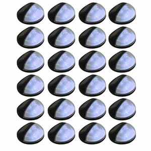 vidaXL Lămpi solare de exterior, 24 buc., negru, rotund, LED imagine