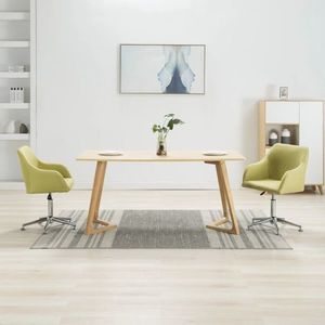 vidaXL Scaune de bucătărie pivotante, 2 buc., verde, material textil imagine