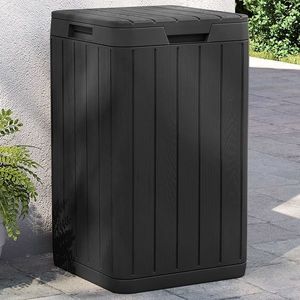 vidaXL Coș de gunoi pentru exterior, antracit, 38x38x65 cm, PP imagine