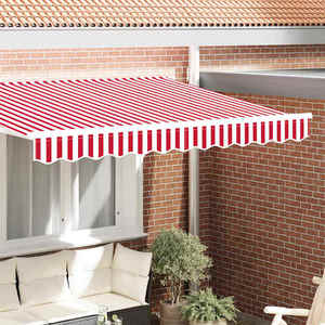 vidaXL Înlocuire pentru faldurile de awning Roșu și Alb 230 x 20 cm imagine