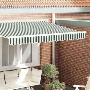 vidaXL Înlocuire pentru faldurile de awning Verde și alb 230 x 20 cm imagine
