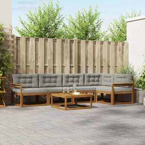 vidaXL Set de canapele de exterior 6 pcs Natural și gri deschis imagine