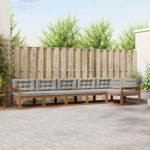 vidaXL Set de canapele de exterior 6 pcs Natural și gri deschis imagine