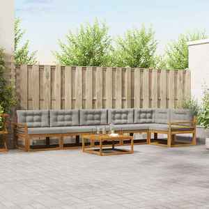 vidaXL Set de canapele de exterior 7 pcs Gri natural și deschis imagine