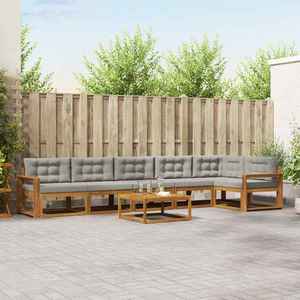 vidaXL Set de canapele de exterior 7 pcs Gri natural și deschis imagine