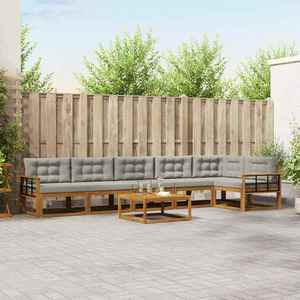 vidaXL Set de canapele de exterior 7 pcs Gri natural și deschis imagine