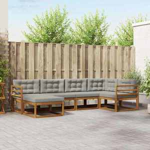 vidaXL Set de canapele de exterior 6 pcs Natural și gri deschis imagine