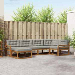 vidaXL Set de canapele de exterior 6 pcs Natural și gri deschis imagine